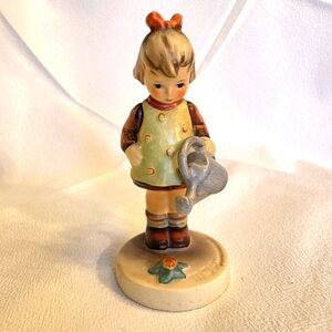 Vintage Goebel Hummel Little Gardener Girl Figurine Watering Can Flower TMK 3